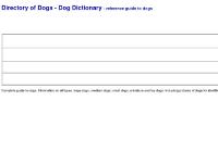  Non-Sporting Breed Dogs, Terrier Breed Dogs, Toy Breed Dogs, Working Breed Dogs