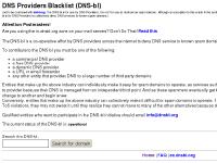DNS Providers Blacklist DNS Providers Blacklist