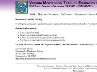 Virginia Montessori Teacher Education Center Virginia Montessori Teacher Education Center