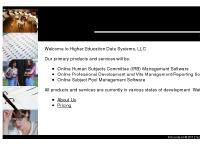 Welcome to Education Data Systems Welcome to Education Data Systems