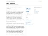 ehrdecisions.com To EACH His Own, For the Record, For the Record