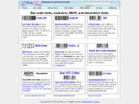Bar Code Fonts, MICR E12B Fonts, Decorative, and Custom Font Collections