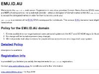 emu.id.au ID.AU, ID.AU, Detailed Policy
