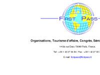 First Pass - Organisations, Tourisme d'affaire, Congrès, Séminaires, Insentive
