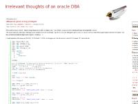 Irrelevant thoughts of an oracle DBA Irrelevant thoughts of an oracle DBA