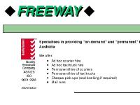 Freeway Transport Services - Courier and Taxi Trucks