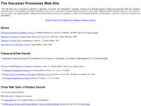 The Gaussian Processes Web Site