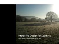 Interactive Design for Learning | John Bicknell Interactive Design for Learning | John Bicknell