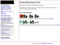 GeneralNumbers.com -- a Math Resources site from EagleRidge Technologies, Inc. GeneralNumbers.com -- a Math Resources site from EagleRidge Technologies, Inc.
