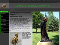 Golden Retrievers and bronze sculptures by George McMonigle