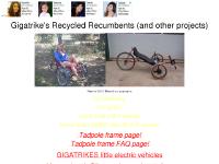 gigatrike.com Dr Gig did it, &nbsp;Tadpole frame page!, GIGATRIKES little electric vehicles