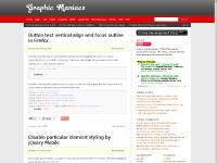 Graphic Maniacs - notes on web design, graphic design, web programming, html, css, javascript and useful apps.