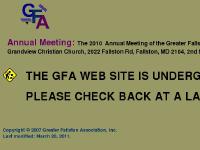 THE GFA WEB SITE IS UNDERGOING CHANGES