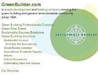 Sustainable Sources . : : . Welcome