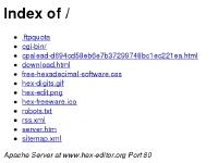 hex-freeware.ico, robots.txt, rss.xml, server.htm hex-freeware.ico, robots.txt, rss.xml, server.htm