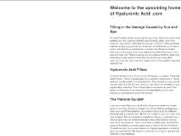 Hyaluronic Acid- Patient's Guide to Fillers, Creams, & Skin Care