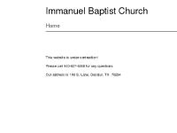 Immanuel Baptist Church | Decatur, TX 76234