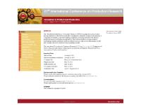 icpr21.de International Conference on Production Research, ICPR, Conference on Production Research