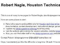 Imaginary Planet Home: Writings of Robert Nagle