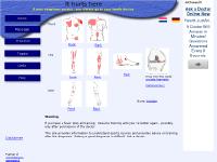 Pain, trunk, leg, knee, arm, foot, ligament, sports, injuries, pain, front, back, family doctor, physician, diagnosis, meniscus, meniscus injuries, ganglion, bruise, fever, training, information, massage, sauna