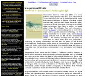 INTERPERSONAL DIVIDE