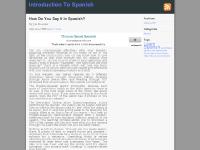Introduction To Spanish Introduction To Spanish