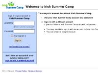 Irish Summer Camp Irish Summer Camp