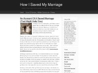 How I Saved My Marriage