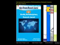 Indian Stream Research Journal and Golden Research Thoughts