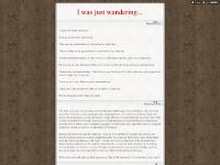 I was just wandering... I was just wandering...