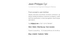 jeanphilippecyr.com Jean-Philippe Cyr, Jan'10, Work jeanphilippecyr.com Jean-Philippe Cyr, Jan'10, Work