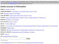 Useful sources of information