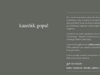 Kaushik Gopal - Personal Website Kaushik Gopal - Personal Website