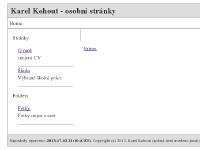 Karel Kohout - osobní stránky Karel Kohout - osobní stránky