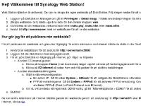 statistik för larsnas - Hej! V&auml;lkommen till Synology Web Station!