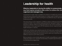 Leadership for Health Leadership for Health