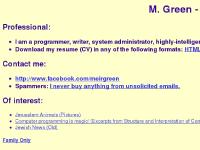 M. Green's Home Page M. Green's Home Page