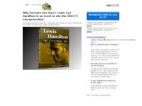 Lewis Carl Hamilton Biography - Biographie - autobiography - Bio McLaren Mercedes