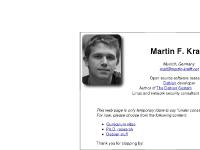 martin-krafft.net mail@martin-krafft.net, Curriculum vitae, Ph.D. research martin-krafft.net mail@martin-krafft.net, Curriculum vitae, Ph.D. research