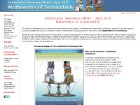 Mathematics Awareness Month - April 2011 Mathematics Awareness Month - April 2011