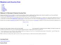 meadowlarkcc.net 18 holes of golf, 3 indoor courts, 4 outdoor courts meadowlarkcc.net 18 holes of golf, 3 indoor courts, 4 outdoor courts