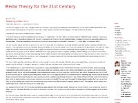 Media Theory for the 21st Century