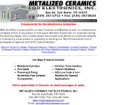 metalizedceramics.com Design, Prototype Production, Products & Assemblies metalizedceramics.com Design, Prototype Production, Products & Assemblies