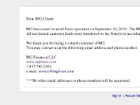 MG has ceased its retail forex operation MG has ceased its retail forex operation