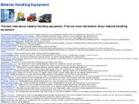 Material Handling Equipment Material Handling Equipment