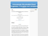Intravascular Microbubble Blood Oxygenator: Principles and Limitations Intravascular Microbubble Blood Oxygenator: Principles and Limitations