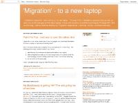 'Migration' - to a new laptop 'Migration' - to a new laptop