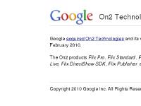 Home | On2 Technologies Home | On2 Technologies