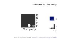 Welcome to One Entry Welcome to One Entry