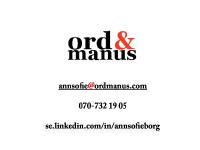 ord&manus - webbredaktör